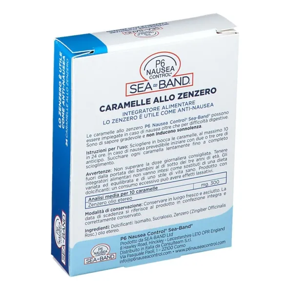 P6 NAUSEA CONTROL CARAMELLE ANTI NAUSEA VIAGGIO ALLO ZENZERO 24 PEZZI