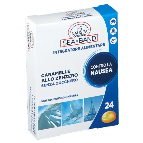 P6 NAUSEA CONTROL CARAMELLE ANTI NAUSEA VIAGGIO ALLO ZENZERO 24 PEZZI