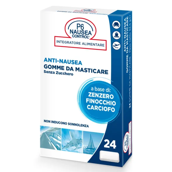 P6 NAUSEA CONTROL 24 GOMME DA MASTICARE SENZA ZUCCHERO