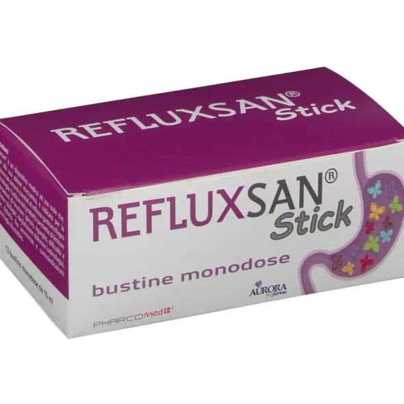Refluxsan Stick dispositivo medico per reflusso, 12 bustine