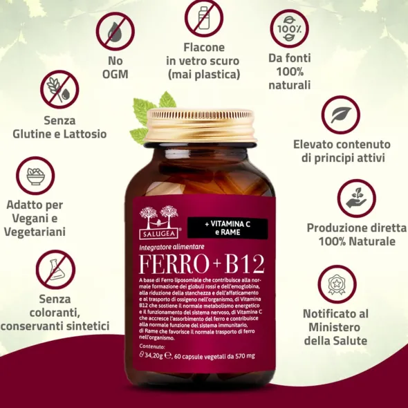 SALUGEA FERRO + B12 60 CAPSULE