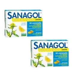 SANAGOL GOLA VOCE SENZA ZUCCHERO LIMONE 24 CARAMELLE Pack X2