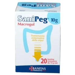Sanipeg Macrogol polvere orale per la stipsi, 20 bustine