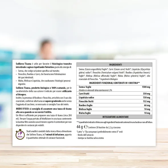 SOLLIEVO TISANA BIO 20 FILTRI DA 2,2 G