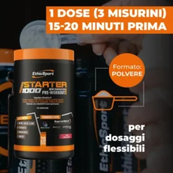 STARTER 1000 NEW GENERATION PRE WORKOUT GUSTO ARANCIA ROSSA 400 G