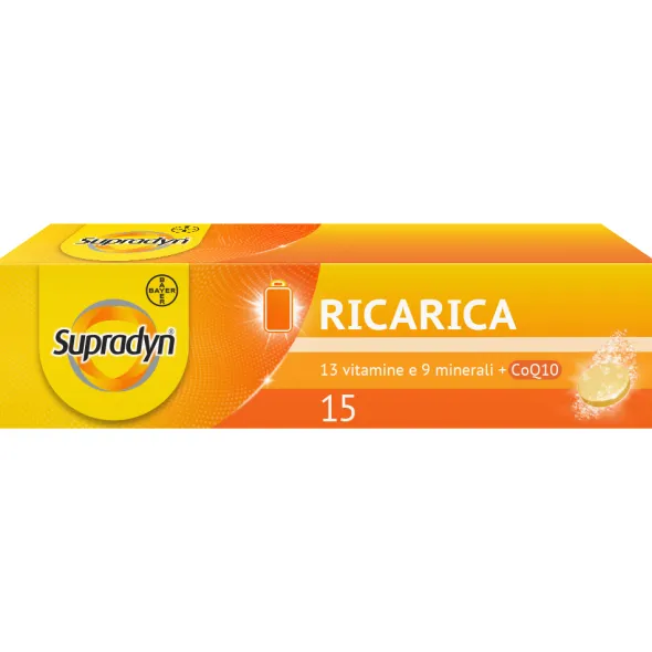 Supradyn Ricarica Integratore Multivitaminico Completo Vitamine e Minerali, 15 Compresse Effervescenti