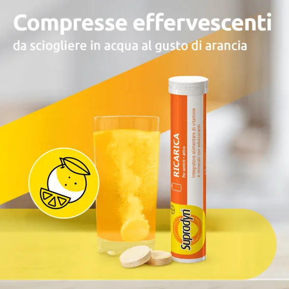 Supradyn Ricarica Integratore Multivitaminico Completo Vitamine e Minerali, 15 Compresse Effervescenti