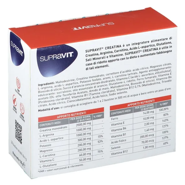 SUPRAVIT CREATINA GRANULATO 20 BUSTINE