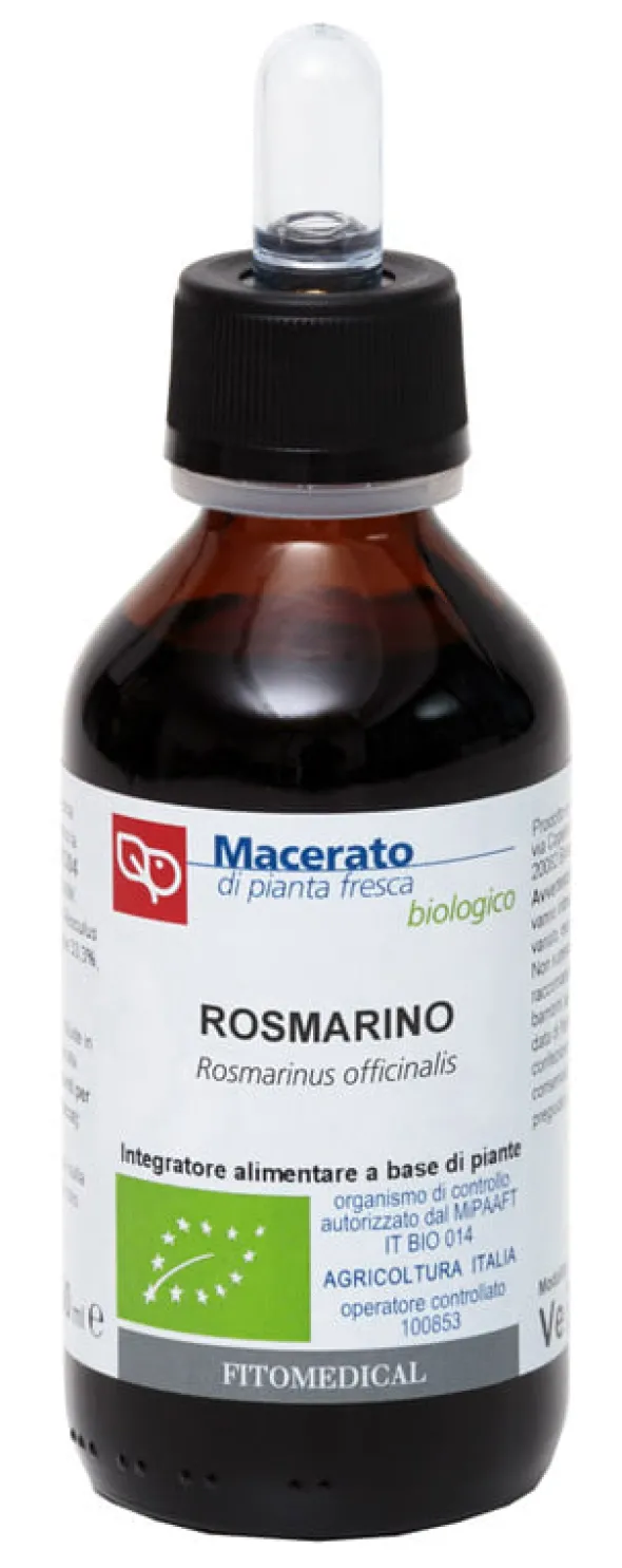 Tintura Madre Rosmarino Bio, macerato pianta fresca 100ml