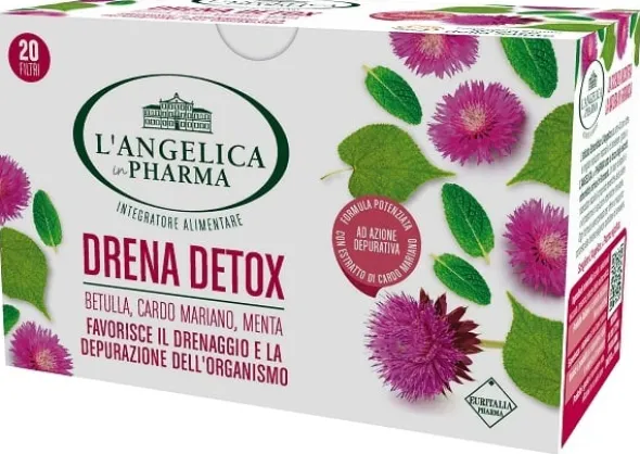 Tisana L'Angelica Drena Detox, betulla e cardo mariano, 20 filtri