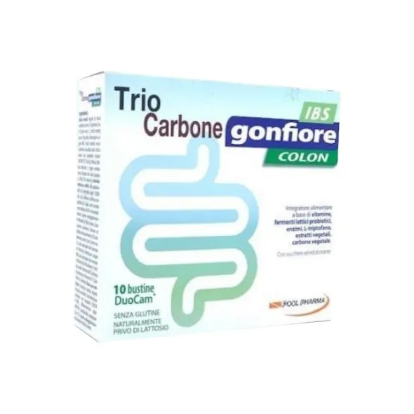 TRIOCARBONE GONFIORE IBS 10 BUSTE DUOCAM DA 2 G + 1,5 G