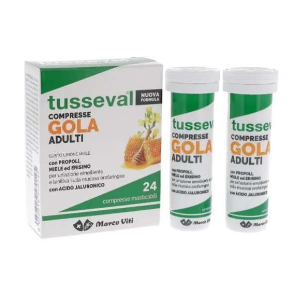 TUSSEVAL GOLA ADULTI 24 COMPRESSE MASTICABILI LIMONE E MIELE
