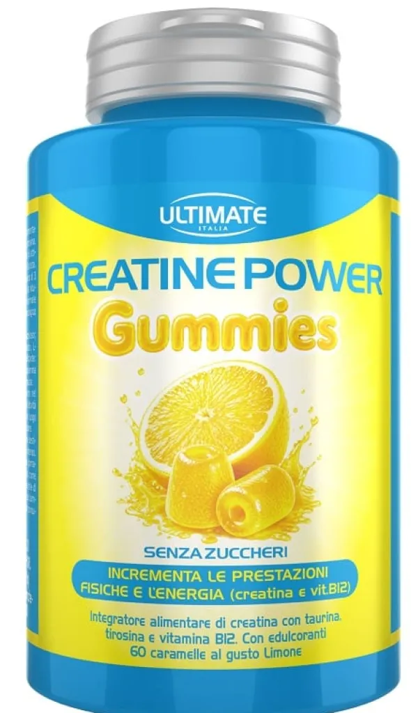 ULTIMATE CREATINE POWER LIMONE 60 CARAMELLE GOMMOSE SENZA ZUCCHERI E GLUTINE
