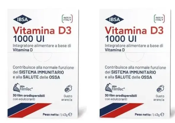 VITAMINA D3 IBSA 1000UI 30 FILM ORODISPERSIBILI Pack da 2