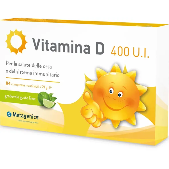 VITAMINA D 400 UI 84 COMPRESSE MASTICABILI GUSTO LIME