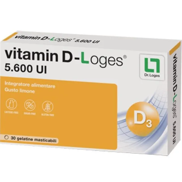 VITAMIN D-LOGES 30 GELATINE MASTICABILI GUSTO LIMONE 42 G