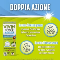 VIVIN TOSSE PEDIATRICO SCIROPPO PER TOSSE SECCA E GRASSA GUSTO FRAGOLA E CREME CARAMEL 150 ML